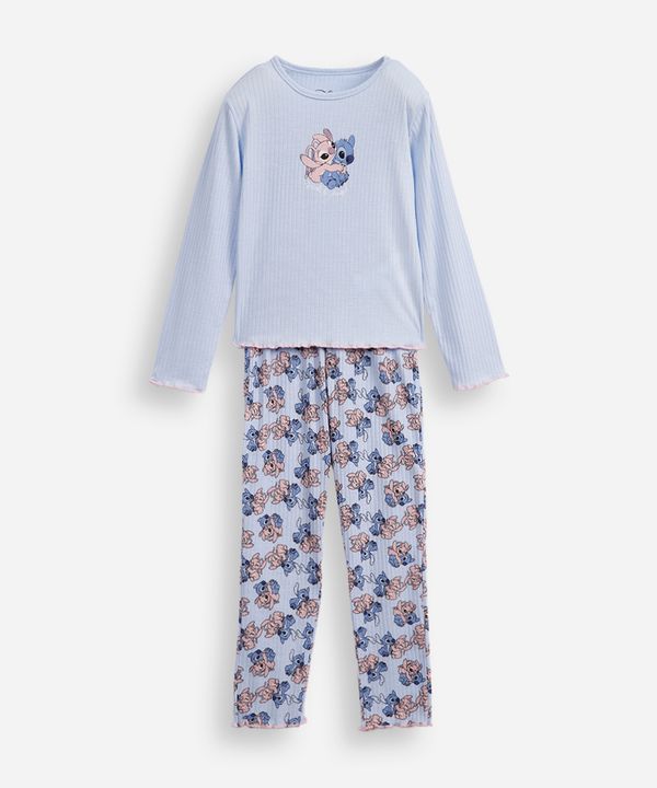 pijama longo infantil angel e stitch azul 12