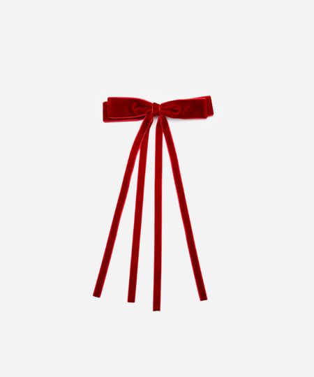 presilha de cabelo com laço texturizada vermelha UNICO
