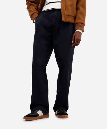 calça baggy masculina de sarja com pregas preta 44 calça baggy masculina de sarja com pregas preta 44