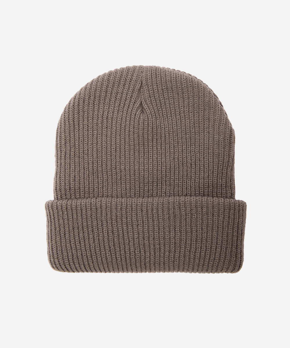 gorro masculino canelado cinza