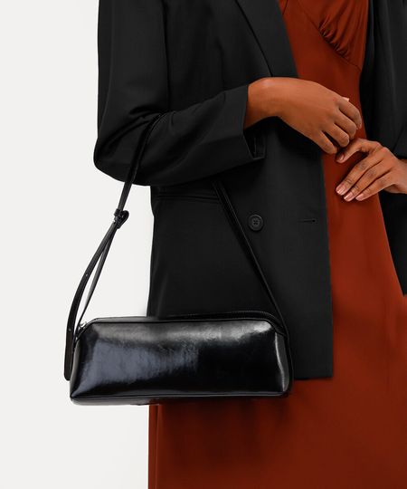 bolsa baguete estruturada babi louise preta UNICO
