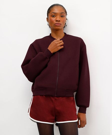 jaqueta bomber feminina de neoprene - vinho M jaqueta bomber feminina de neoprene - vinho M