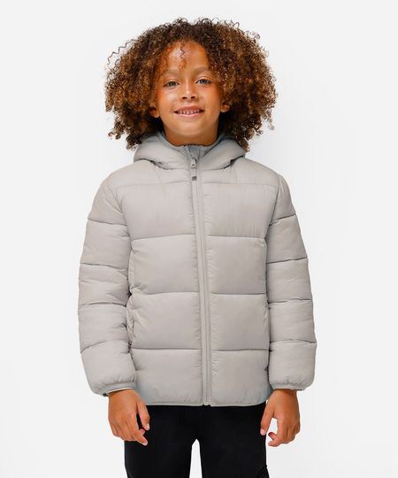 jaqueta puffer infantil - cinza claro 12