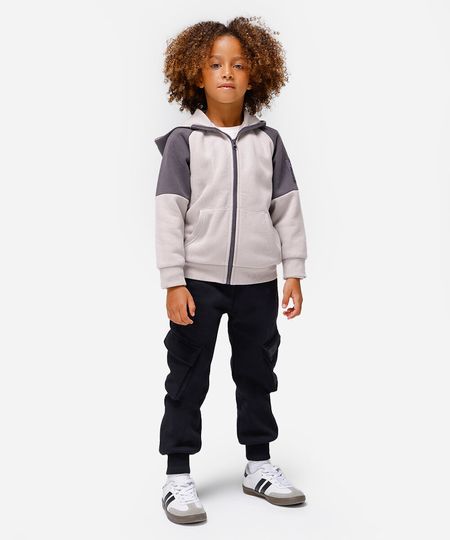 calça jogger infantil de moletom com bolsos cargo preta 4 calça jogger infantil de moletom com bolsos cargo preta 4