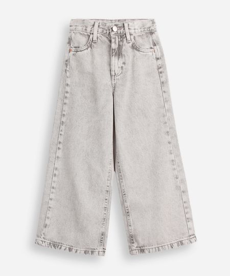 calça jeans infantil wide leg cinza 4 calça jeans infantil wide leg cinza 4