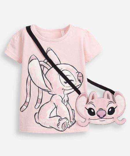 Blusa infantil com bolsinha angel rosa 1