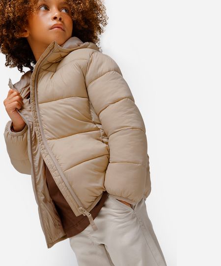 jaqueta puffer infantil - bege medio 4 jaqueta puffer infantil - bege medio 4