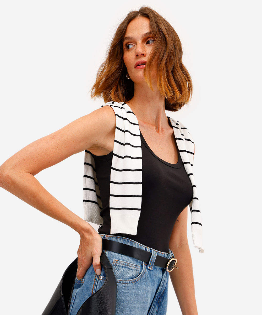 regata básica feminina algodão peruano preta