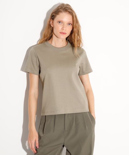 camiseta classic feminina de algodão peruano mindset verde PP camiseta classic feminina de algodão peruano mindset verde PP