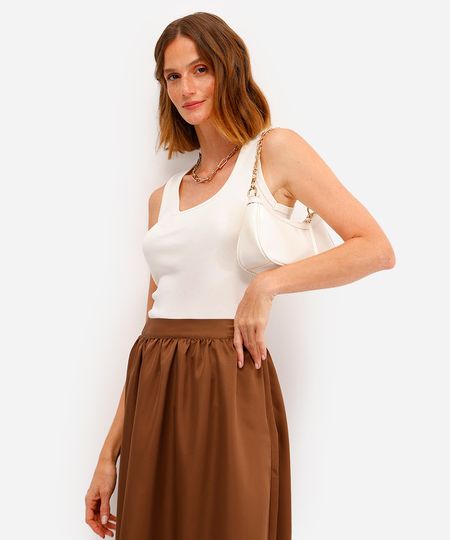 regata básica feminina algodão peruano off white PP regata básica feminina algodão peruano off white PP