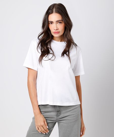camiseta feminina de algodão pima mindset branca P