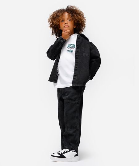 calça jeans infantil skater preta 4 calça jeans infantil skater preta 4