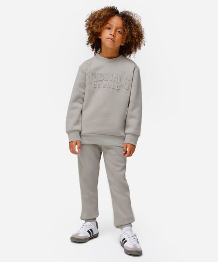blusão de moletom infantil originals be bold cinza 4