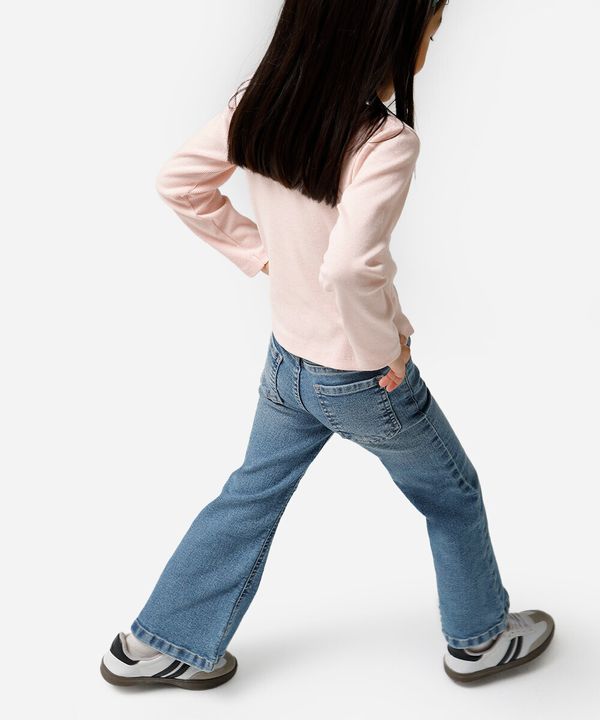 calça flare infantil jeans azul 8