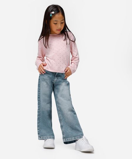 calça wide leg infantil jeans azul 10 calça wide leg infantil jeans azul 10