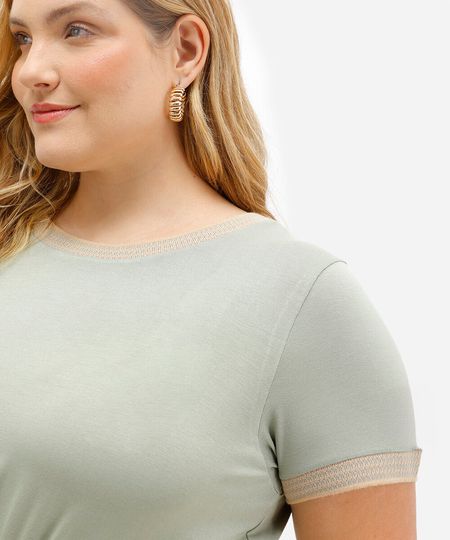 blusa de viscose manga curta quadriculada plus size verde GG2 blusa de viscose manga curta quadriculada plus size verde GG2