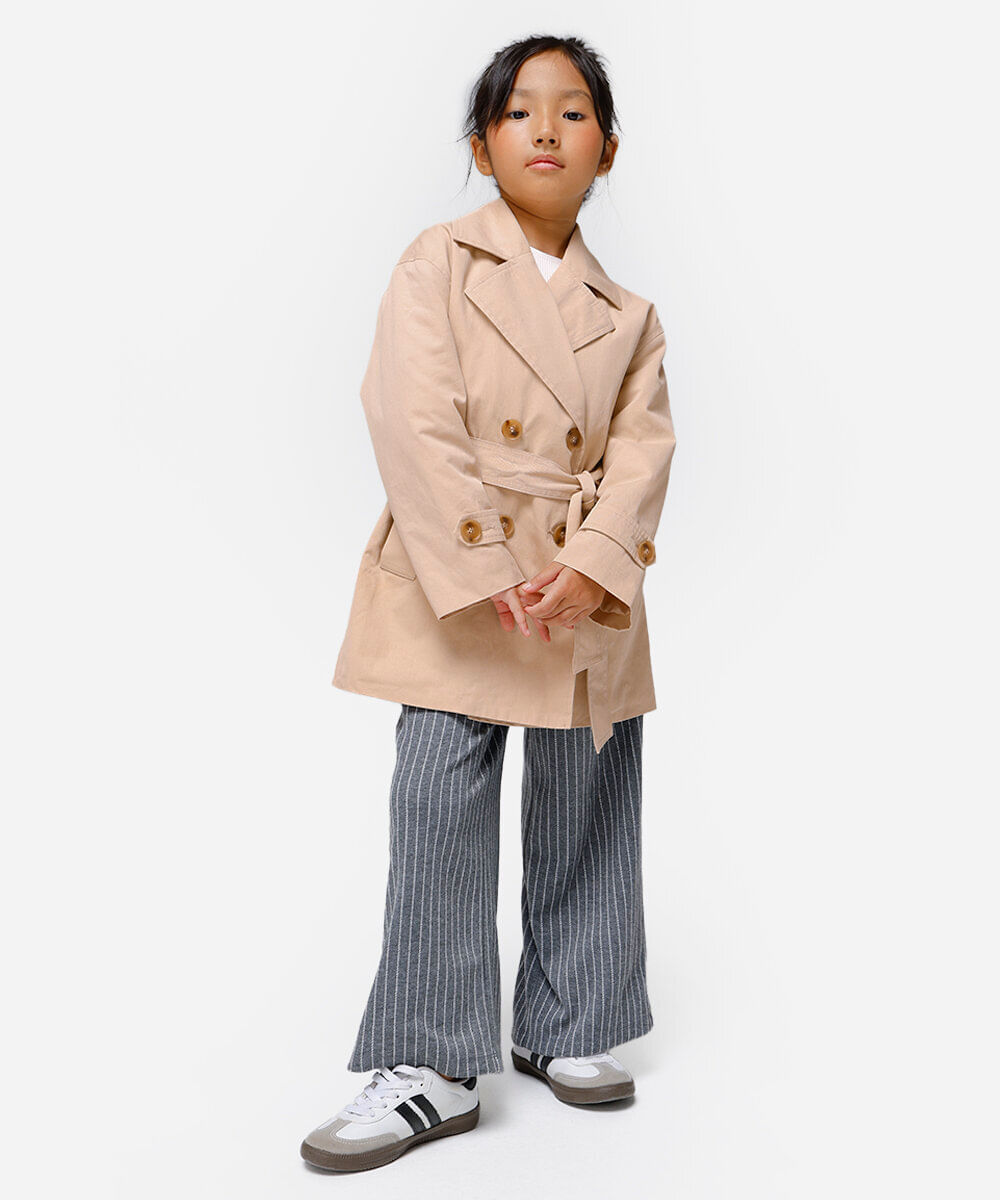 casaco trench coat infantil bege