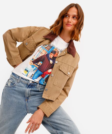 camiseta feminina de algodão friends off white PP