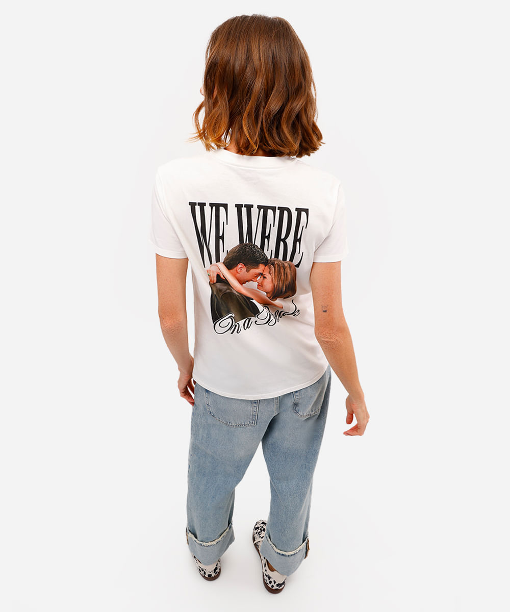 camiseta feminina de algodão friends off white