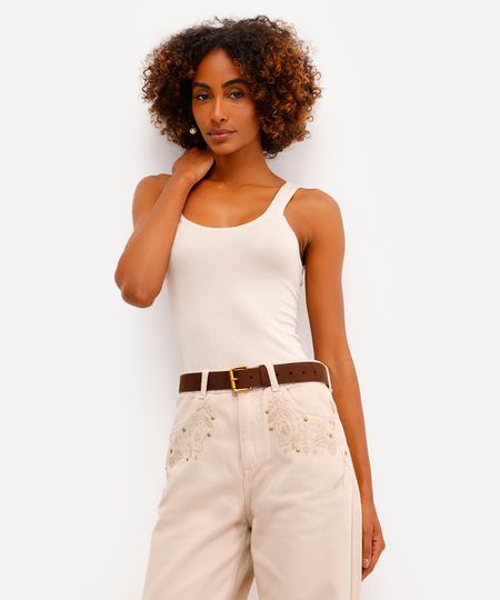 regata feminina de tricot bege PP regata feminina de tricot bege PP