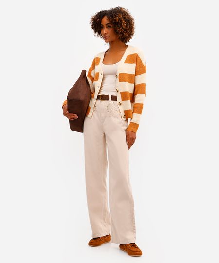 calça wide leg feminina jeans bordado floral bege 34 calça wide leg feminina jeans bordado floral bege 34