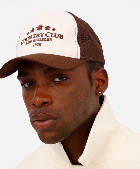 boné masculino truker country club - marrom UNICO boné masculino truker country club - marrom UNICO