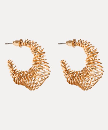 brinco espiral orgânico dourado UNICO