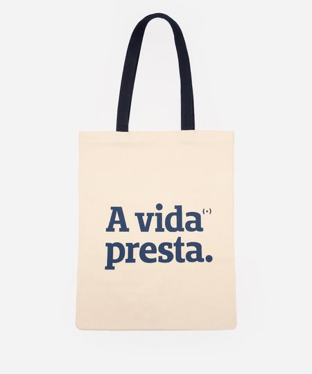 bolsa ecobag feminina a vida presta bege UNICO