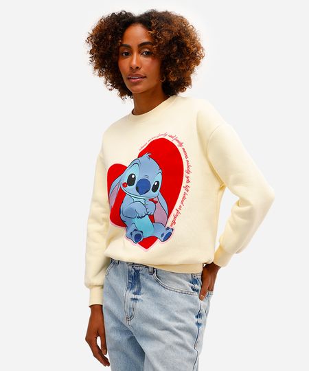 blusão feminino de moletom felpado oversized stitch texturizado amarelo P blusão feminino de moletom felpado oversized stitch texturizado amarelo P