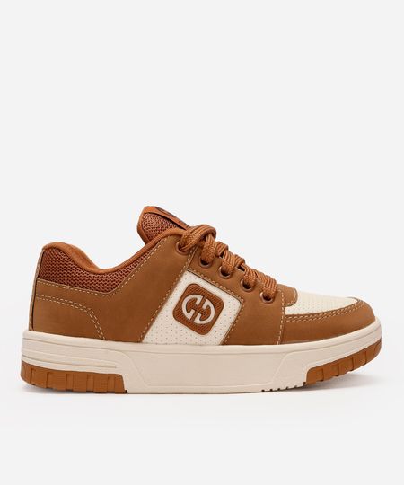 tênis infantil cano curto recortes ollie marrom 30