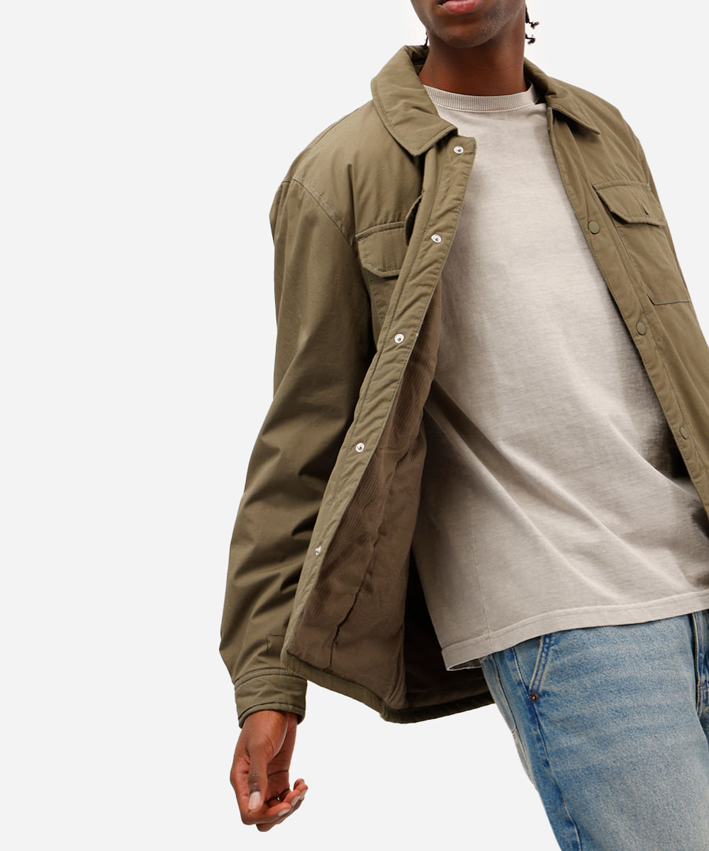 jaqueta masculina com bolso lapela verde