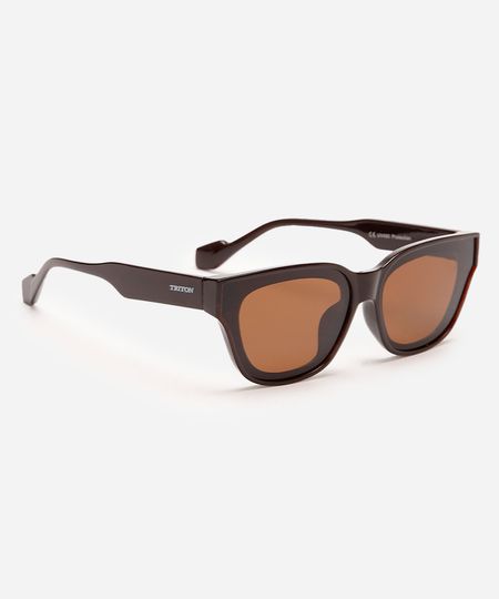 óculos de sol oval  triton marrom UNICO
