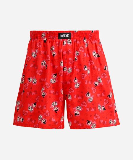 samba canção masculina de algodão popeye vermelha P