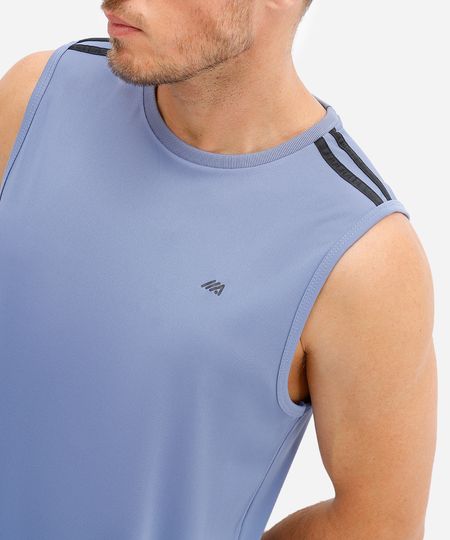 regata masculina esportiva ace com listras azul P