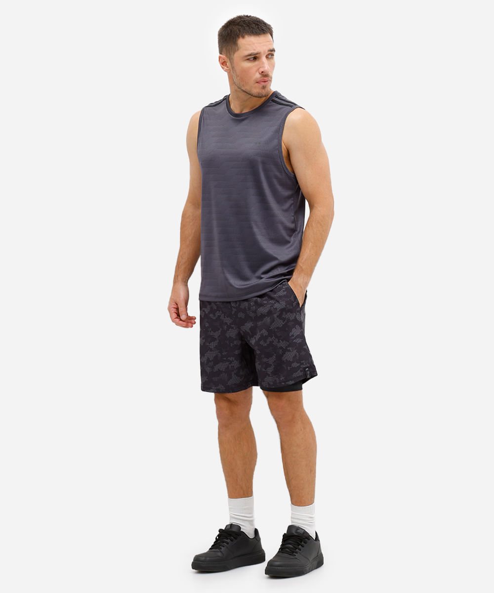 short masculino esportivo ace com compressão camuflado preto