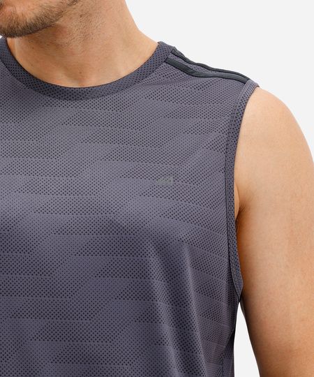 regata masculina esportiva ace com listras estampada cinza M regata masculina esportiva ace com listras estampada cinza M
