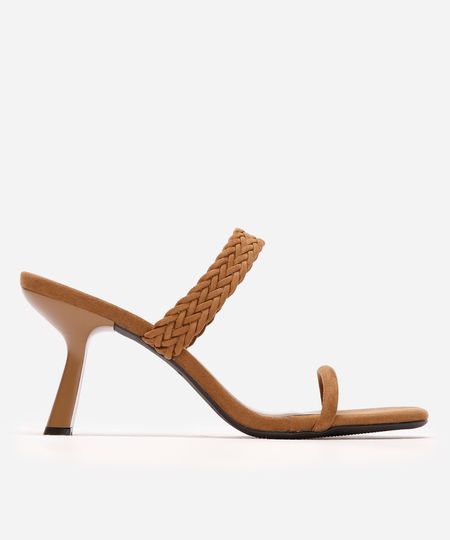 tamanco tira trançada texturizado oneself  marrom 38 tamanco tira trançada texturizado oneself  marrom 38