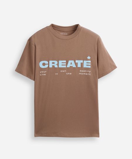 camiseta comfort de algodão juvenil manga curta create marrom 10 camiseta comfort de algodão juvenil manga curta create marrom 10