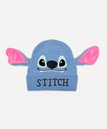 gorro infantil texturizado stitch azul UNICO