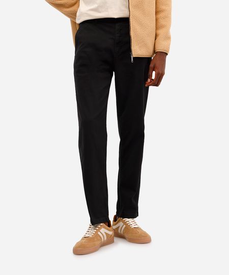 calça reta masculina de sarja preta 40
