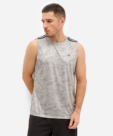 regata masculina esportiva ace com listras estampada bege M