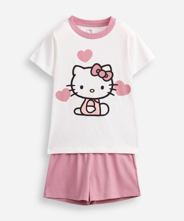 pijama curto infantil hello kitty off white 10