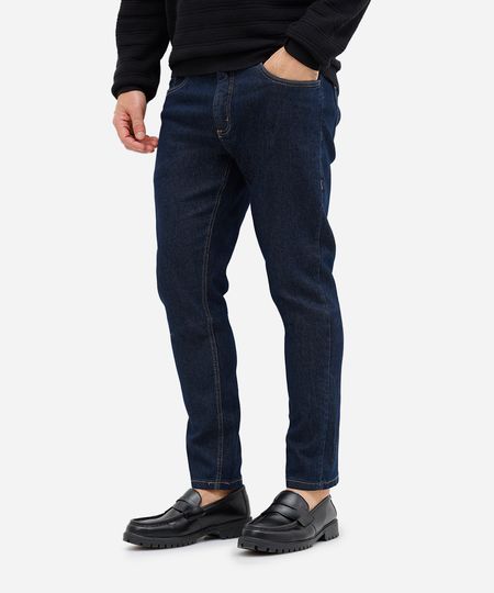 calça slim masculina jeans cropped azul 38