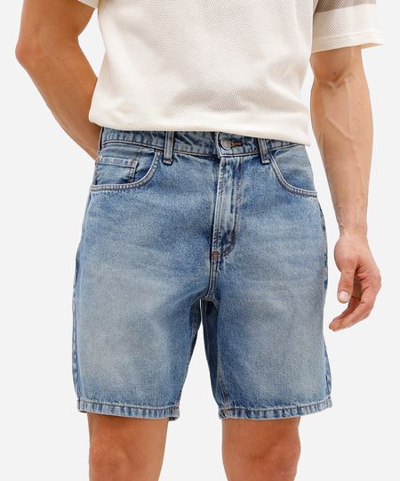 bermuda slim masculina jeans azul 44 bermuda slim masculina jeans azul 44