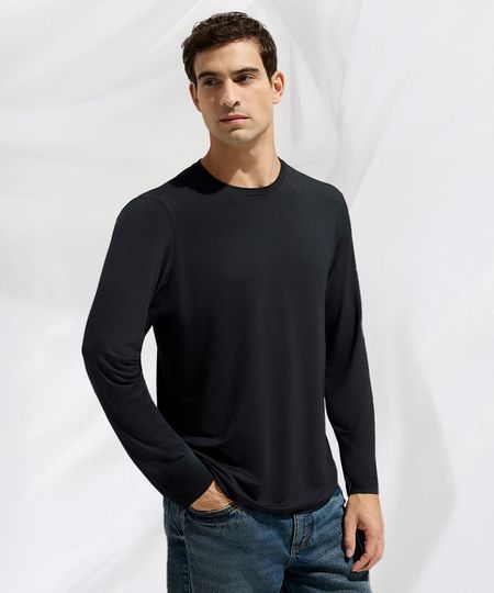 camiseta comfort masculina manga longa AIRtech preta PP