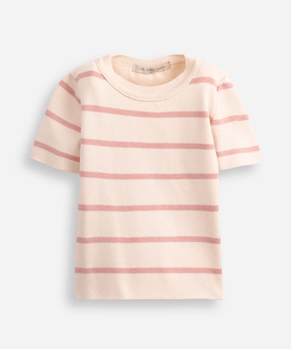 cropped de tricot infantil listrado - rosa velho 12