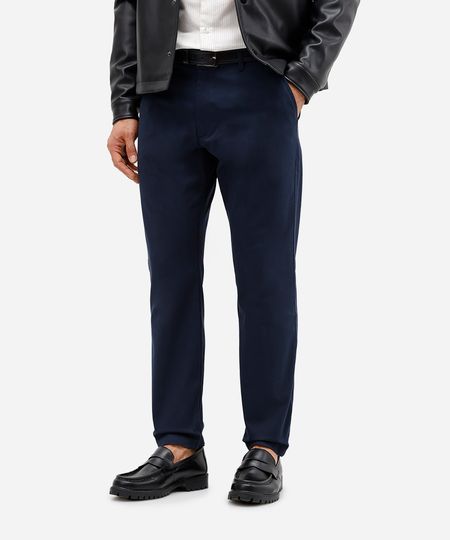 calça slim masculina de sarja azul 50