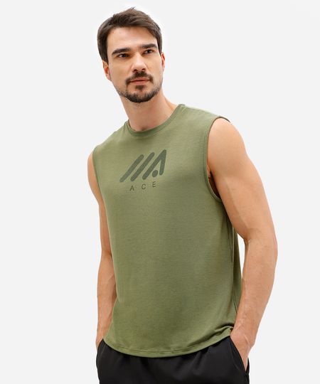 regata machão esportiva ace estampada verde P regata machão esportiva ace estampada verde P