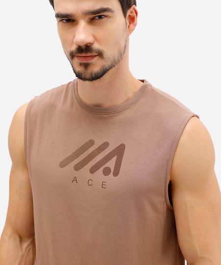 regata machão esportiva ace estampada marrom M