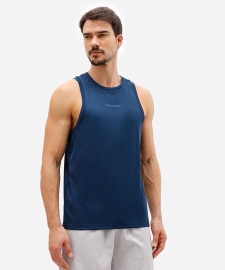 regata masculina esportiva ace com recorte training azul P